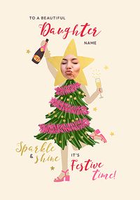 Tap to view Christmas Tree Dress Photo Card for Daughter