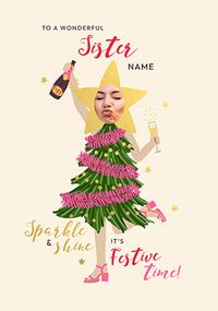 Tap to view Christmas Tree Dress Photo Card for Sister