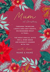 Tap to view Mum Verse Floral Border Christmas Card