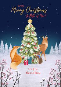 Tap to view Winter Animals To Both of You Christmas Card