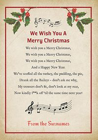 Tap to view We Wish You a Merry Christmas Humour Card