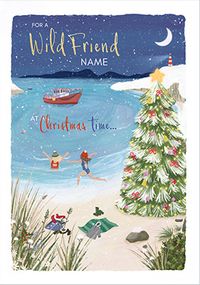 Tap to view Wild Swimming Friend Christmas Card