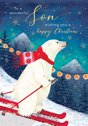 Son Polar Bear Christmas Card