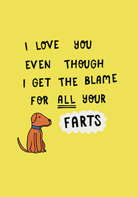 Blamed For Your Farts Funny Father's Day Card