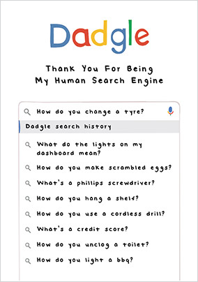 Dad Human Search Engine Father's Day Card