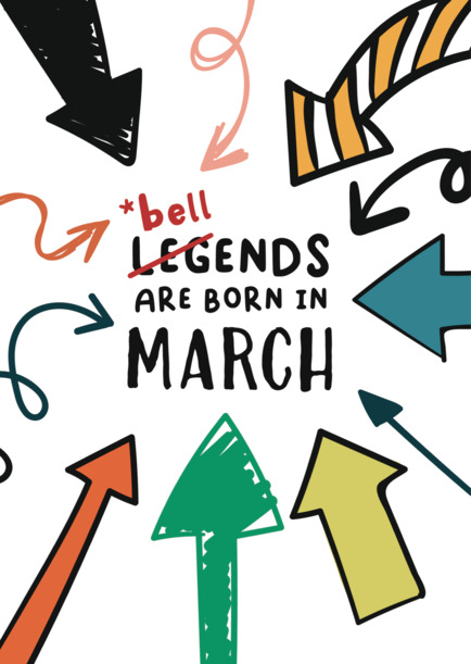 Legends Born in March Birthday Card