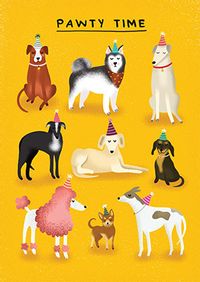 Tap to view Pawty Time Cute Dog Birthday Card