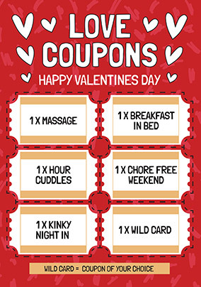 Love Coupons Valentine's Day Card