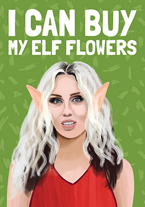 Buy my Elf Flowers Christmas Card