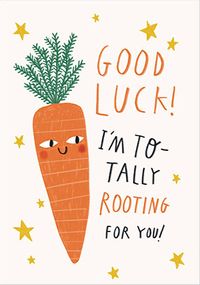 Tap to view Rooting for You Carrot Good Luck Card