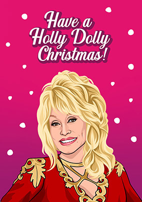 Holly Dolly Xmas Christmas Card