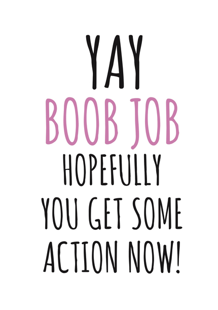 Boob Job Get Well Card