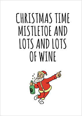 Lots Of Wine Christmas Card