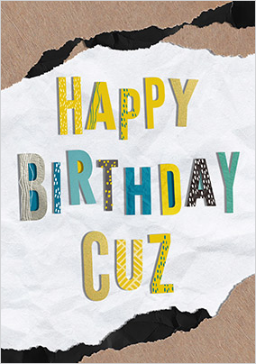 Happy Birthday Cuz Card