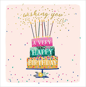 Luxury Cake Happy Birthday Card | Funky Pigeon