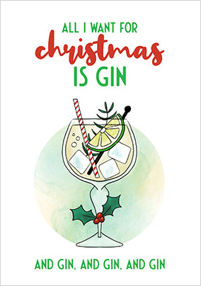 All I Want Is Gin Christmas Card