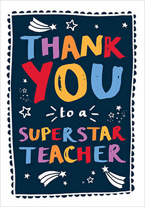 Superstar Teacher Thank You Card