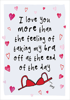 Bra Off Valentine's Day Card