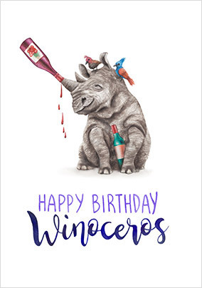 Winoceros Birthday Card