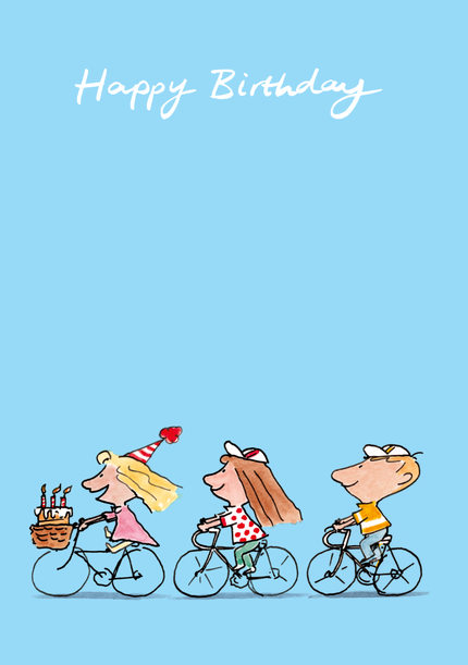 Happy Birthday Kids Biking Card