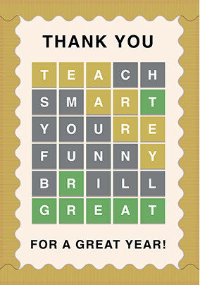 Thank You For A Great Year Teacher Card