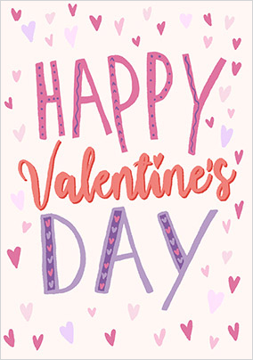 Cancer Research Happy Valentine's Day Hearts Card