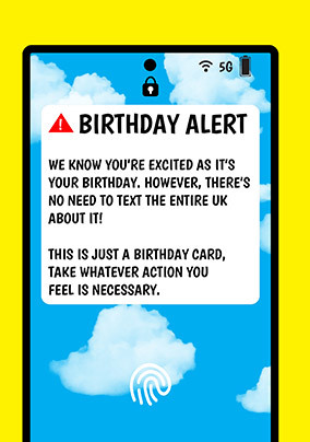 Birthday Alert Message Card