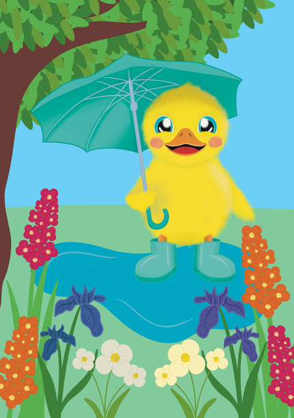 Puddle Duckling Birthday Card