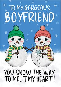 Tap to view Snow people Wonderful Boyfriend Christmas Card