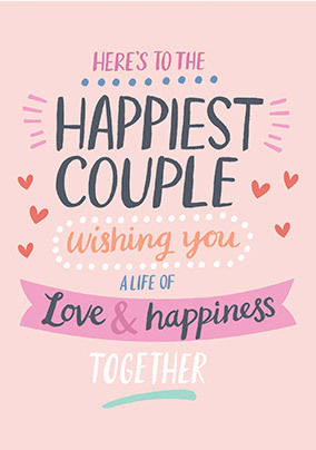 Happiest Couple - Casual Lettering  Card