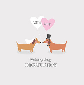 Wedding Characters Dogs Card