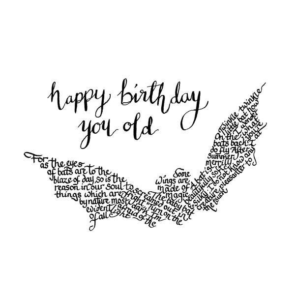 You Old Bat Birthday Card