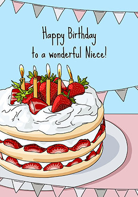 Niece Birthday Card Personalisation - Two Tier Colourful Cake - Card  Gallery Online Ireland