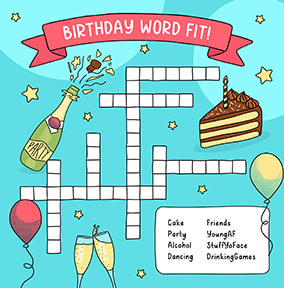 Birthday Word Fit Card