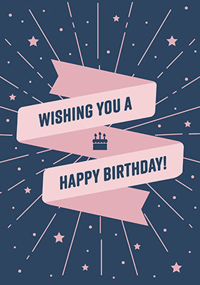 Wishing You a Happy Birthday Stars Card