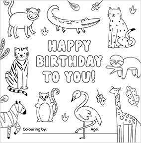 Zoo Animals Birthday Card