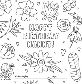 Nan Flowers Birthday Card