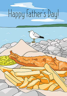 Fish and Chips Father's Day Card