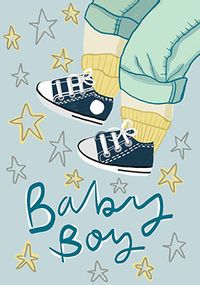 Tap to view Baby Boy Shoes New Baby Card