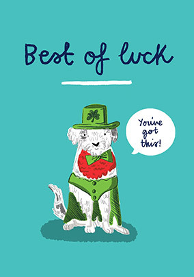 Best of Luck Cute Dod Good Luck Card