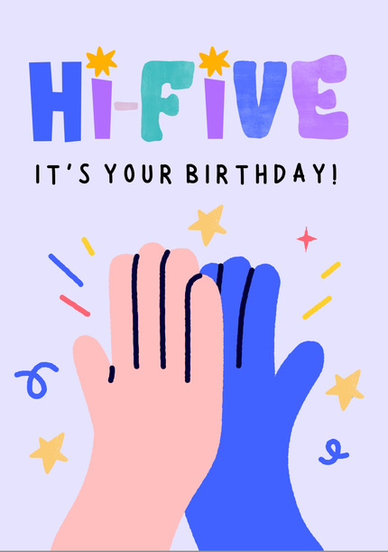 Hi-Five Children's Birthday Card