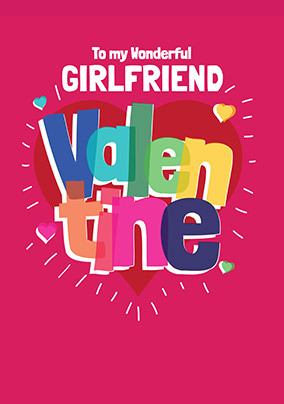 Rainbow Girlfriend Valentine Card