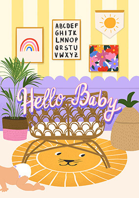 Hello Baby Cute Nursery Card