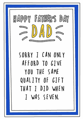 The Same Quality Father's Day Card