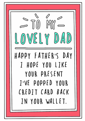 Hope You Like Your Present Father's Day Card