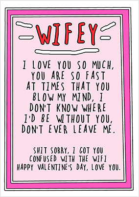 Wifey Wifi Valentine's Day Card