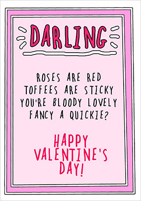 Darling Cheeky Valentine's Day Card