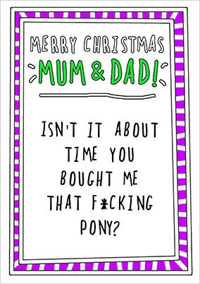 Where's My Pony Christmas Card
