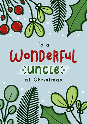Wonderful Uncle at Christmas Card