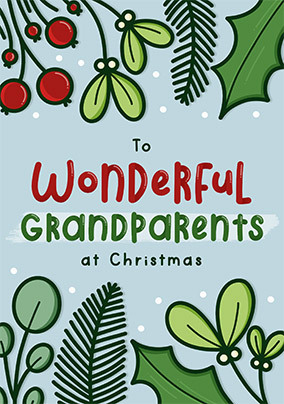 Grandparents at Christmas Card